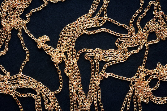 Gold Chain On A Black Background