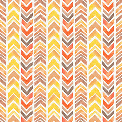 Seamless Watercolor Boho Tribal Ornamental Pattern.