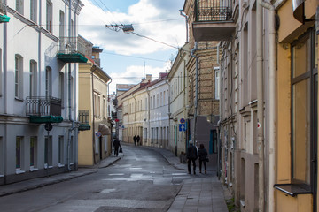 Obraz premium Narrow street in the Old Town of Vilnius. Lithuania