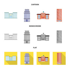 Vector design of municipal and center sign. Set of municipal and estate   stock symbol for web.