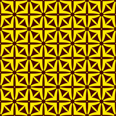 Yellow stars pattern on burgundy background. Seamless pattern. Abstract vector.