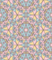 Seamless pastel kaleidoscope pattern