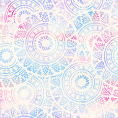 Abstract boho watercolor hand painted seamless background.