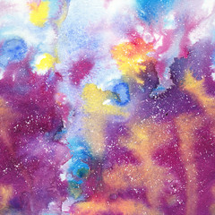Abstract smoky galaxy watercolor texture, bright color palette.