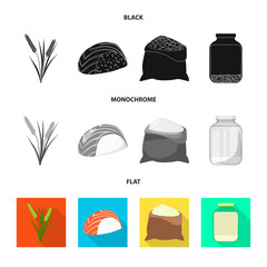 Vector design of crop and ecological icon. Set of crop and cooking vector icon for stock.