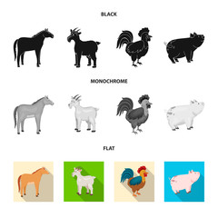 Vector illustration of breeding and kitchen  logo. Collection of breeding and organic  vector icon for stock.