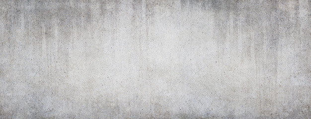 Concrete background with drips. Grey stone banner