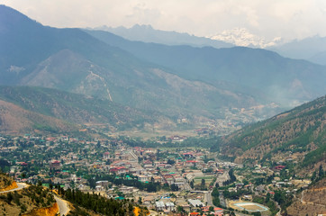 ブータンの首都であるティンプーの街並み