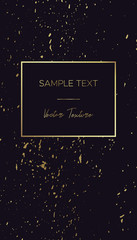 Card template with gold frame and Grunge texture