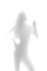silhouette of a naked girl on a white background