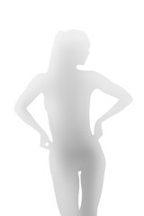 silhouette of a naked girl on a white background