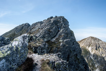Fototapeta na wymiar Banikov and Pachola mountain peaks in Zapadne Tatry mountains in Slovakia