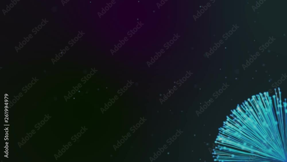 Wall mural blue particles and strings spreading