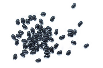 Heap Black bean on white background.