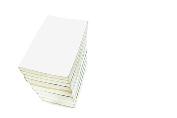 book stack on white background.