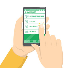 Pay bills online using smartphone concept. Mobile payment