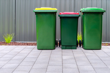 Australian home outdoor waste bins set