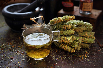 Healing herbal tea. An infusion of lebanese sage. 