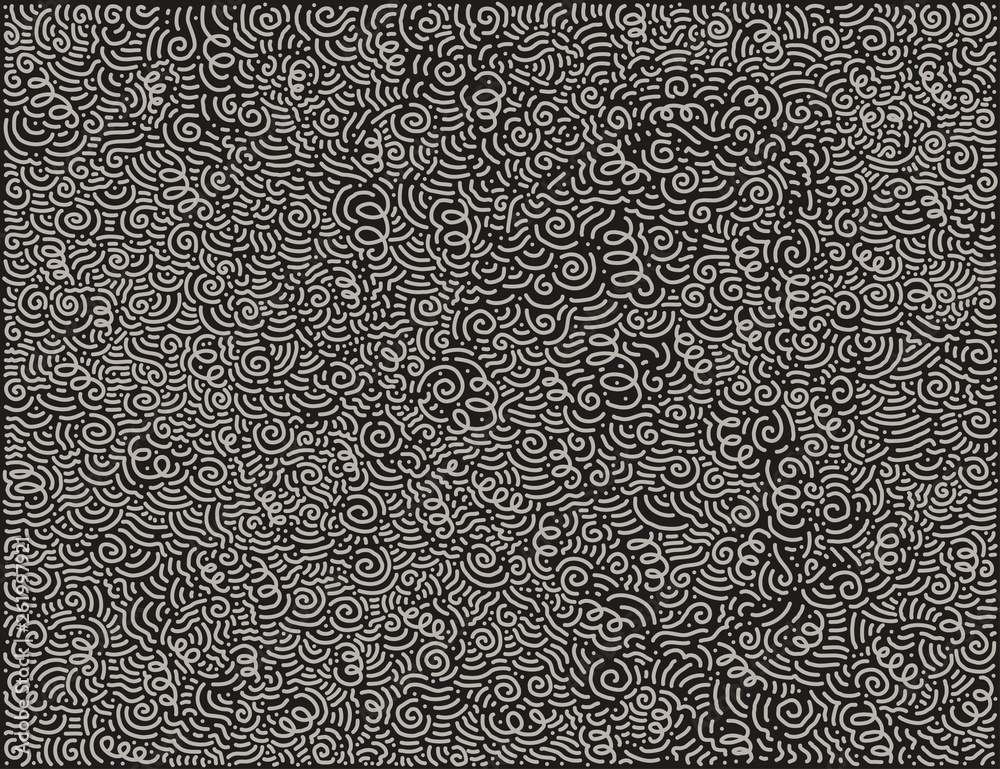 Wall mural scattered geometric line shapes. abstract background design. black and white pattern.