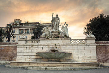 Obraz premium Architecture of the Piazza del Popolo in Rome, Italy