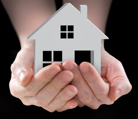 image of stylized house in the hands