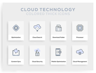 Cloud Data Technology Icon Design