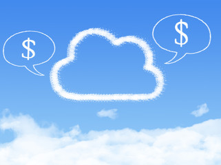 Cloud Computing Concept.Make money cloud shape