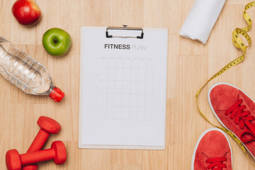 Workout and fitness dieting,Planning control diet concept.