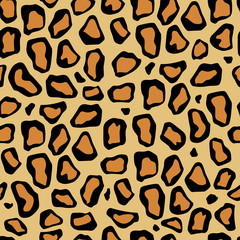 Leopard seamless texture, imitation. Vector leopard skin repeat pattern.