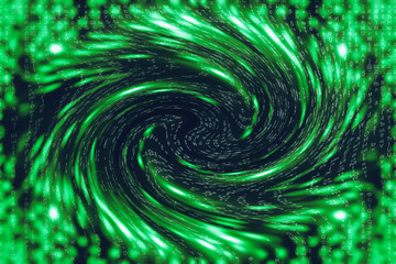 Green blue matrix digital background. Distorted cyberspace concept. Characters fall down in...