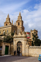Fototapeta na wymiar Mellieha Church Malta - Architecture highlight 