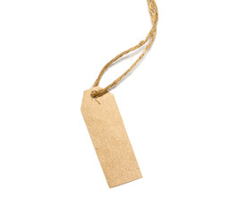 twine with tag on a white background 