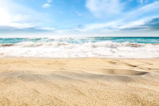 Summer background of beach and sea. Free space for your decoration. 