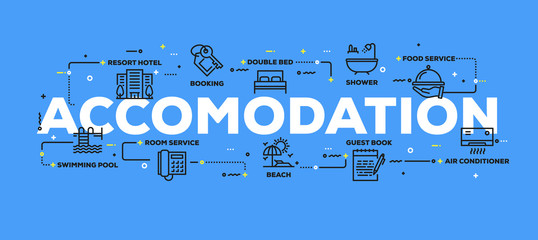 ACCOMODATION BANNER CONCEPT - obrazy, fototapety, plakaty