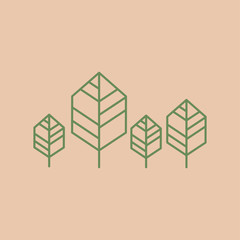 Trees line minimalist icon