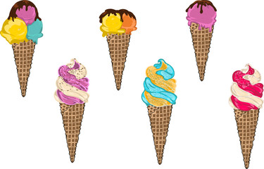lody, kreskówkowe, ice cream, lato, polewa