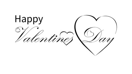 Valentines Day calligraphy design, vector text