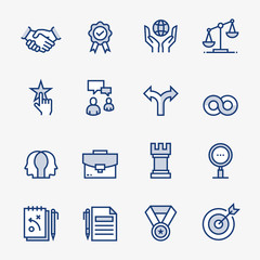 Business Ethics Colored Outline Icons. Pixel Perfect