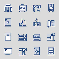 House Appliances Colored Outline Icons. Pixel Perfect