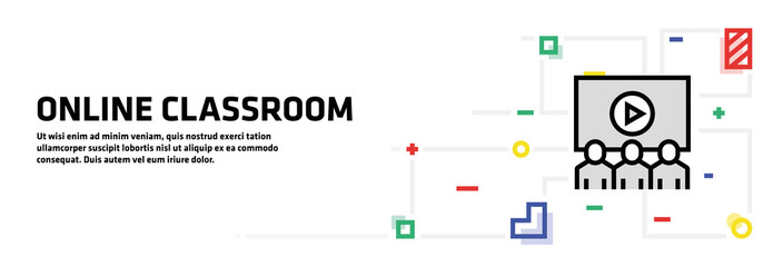 Online Classroom Banner Concept