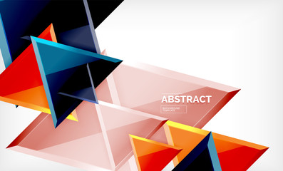 Flying triangles compostion geometric background