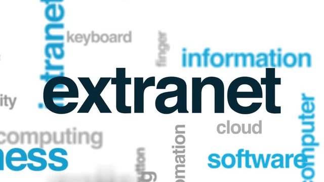 Extranet animated word cloud. Kinetic typography.
