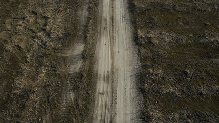Photo cars in the city from a height.