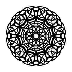 Mandala for Henna, Mehndi, tattoo, decoration. Decorative frame ornament in ethnic oriental style. Coloring book page