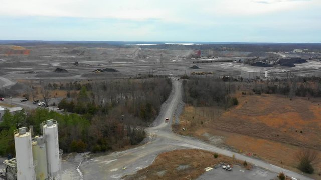 Aerial video industrial coal mining fields Kentucky USA