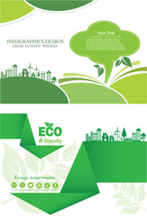 Eco energy concept brochure design template.infographic Vector illustration