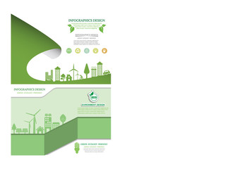 Obraz premium Eco energy concept brochure design template.infographic Vector illustration