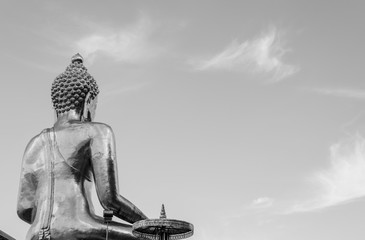 Black and white big Buddha