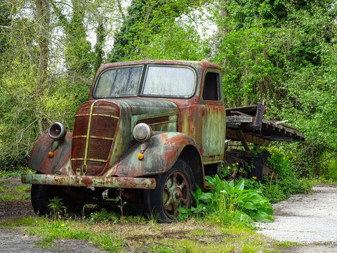 studebaker truck rusting by the side of the road in Spain