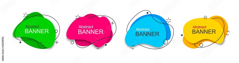 Poster Set of vector abstract banners. Ready for use in web or print design